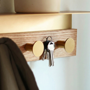 Knagerække i eg - Messing knager